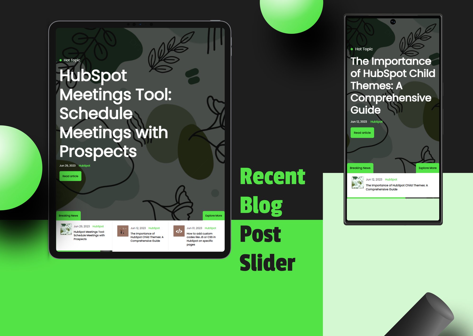Recent Blog Post Slider showcase 2