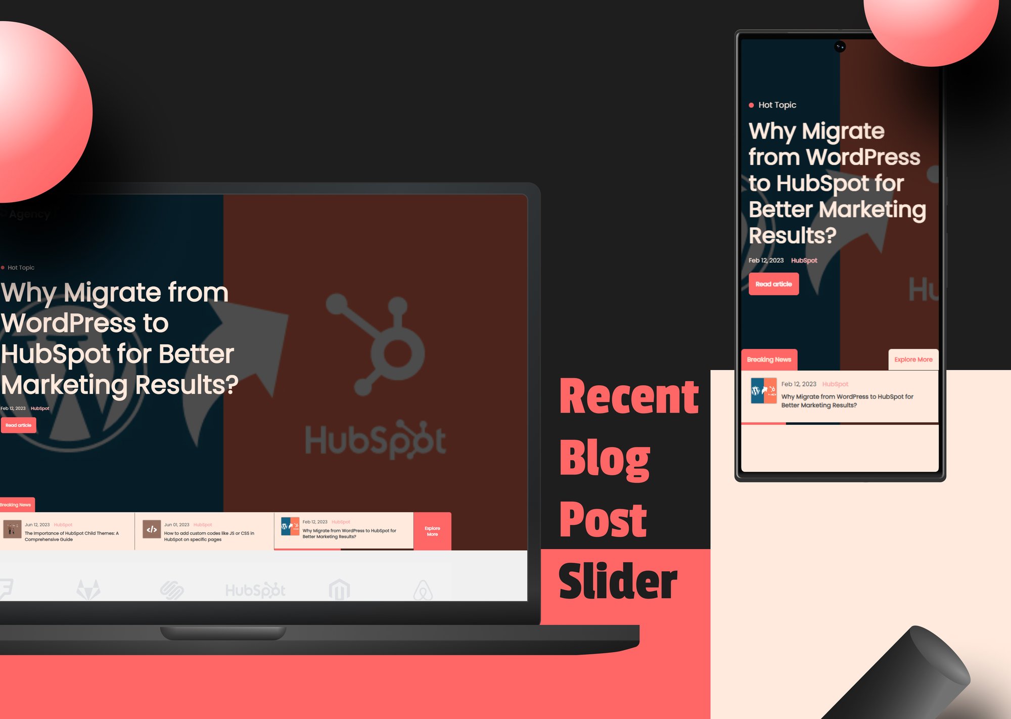 Recent Blog Post Slider showcase 3